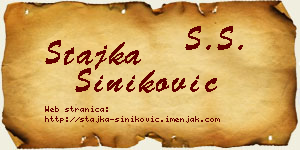 Stajka Šiniković vizit kartica
